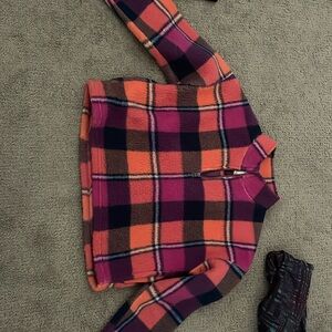 American eagle fleece plaid jacket